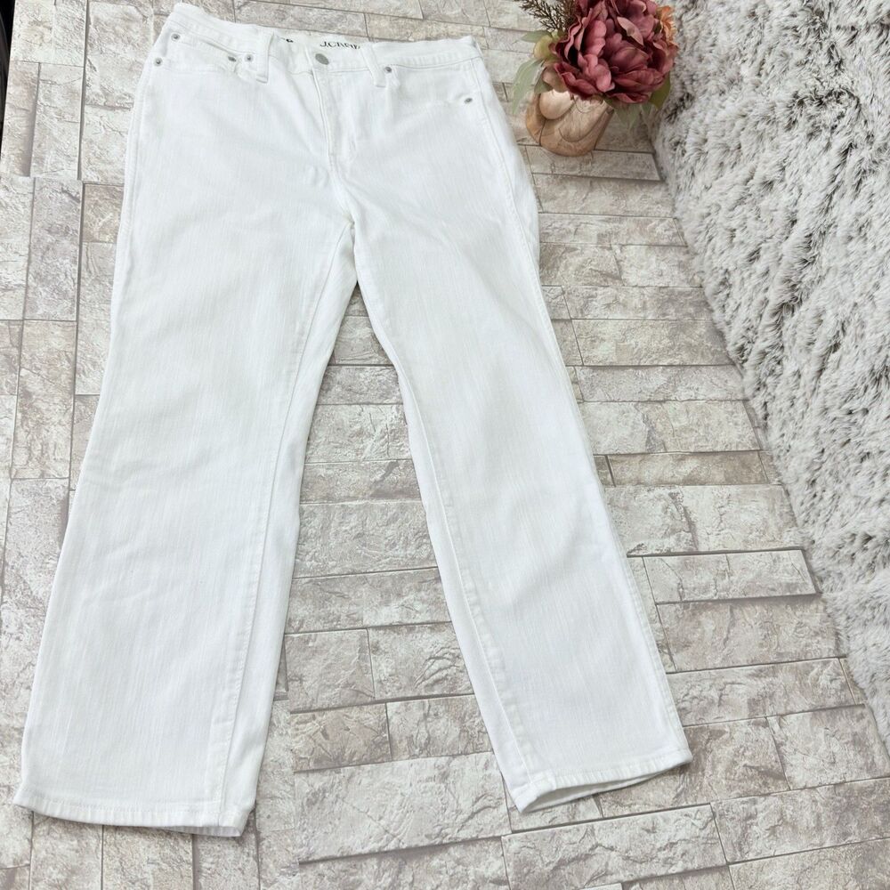 Crew Women's Jeans Sz 29P Slim-Straight Denim | Vintage Wash White - Picture 3 of 16